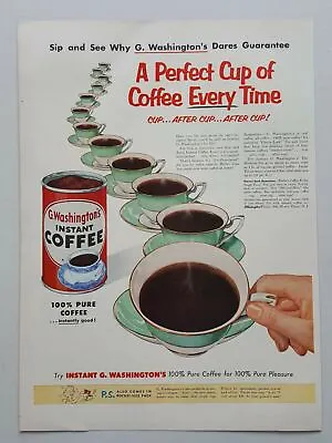 1953 G. Washington's Instant Coffee Cups Can Vintage Magazine Print Ad • $9.99
