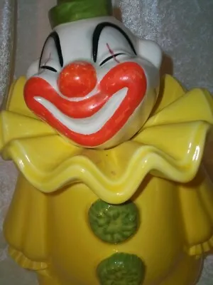 Vintage Yellow Metlox Poppytrail California Art Pottery Clown Cookie Storage Jar • $99