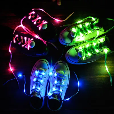 £6.99 • Buy Light Up Shoe Laces - Green Pink Or Blue - Solid & Flashing Modes LED 1366
