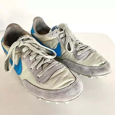 $189.99 • Buy Nike Shoes Mens Sz 9.5 OG Vintage 1980s 80s Scout Grey Blue Lace Up Nylon Retro