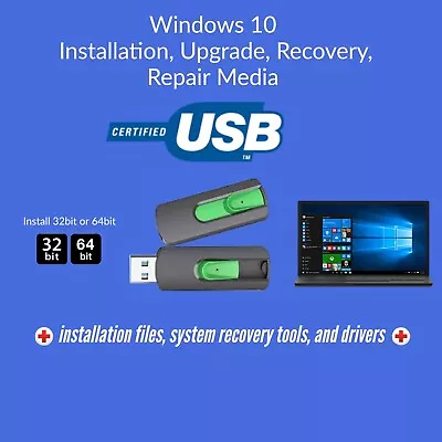 Windows Bootable Installer Recovery Upgrade Reinstall 32GB USB Stick !13 • $24.99