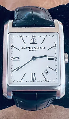 Baume & Mercier Hampton 65562 XL 30mm Quartz White Roman Dial Men's Watch • $799.99