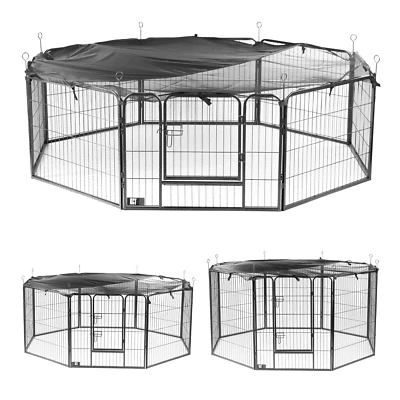 £90.95 • Buy 8 Side Heavy Duty Play Pens With Cover Dog Puppy Metal Fence Run Cage Enclosure