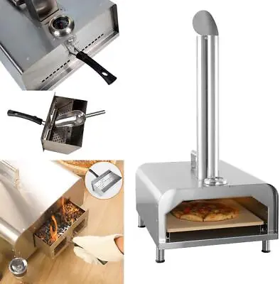 Pizza Oven Outdoor Wooden Pellet Fire Grill Wood BBQ Garden Fired Portable • £98.56