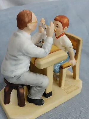 VINTAGE 1984 Gorham NORMAN ROCKWELL  The Oculist  Bisque Figurine Sculpture  • $8.99