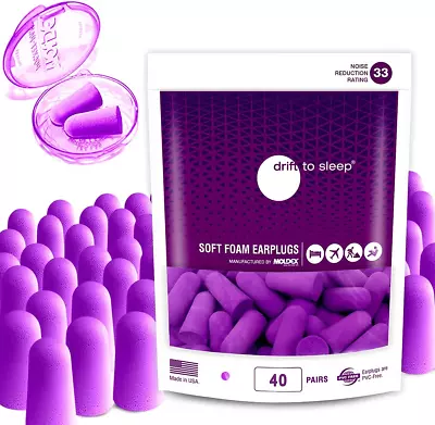 MOLDEX Soft Foam Earplugs 40 Pairs Ear Plugs For Sleeping Snoring Work Travel • $14.70