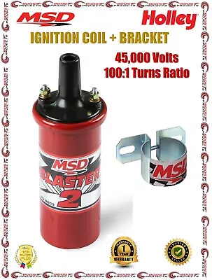 MSD Ignition Coil Blaster 2 Red Ballast Resistor + 2.25  Canister Style Bracket • $99.95