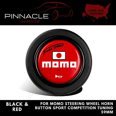 For MOMO Black / Red Steering Wheel Horn Button Sport Competition Tuning 59mm • $26.99