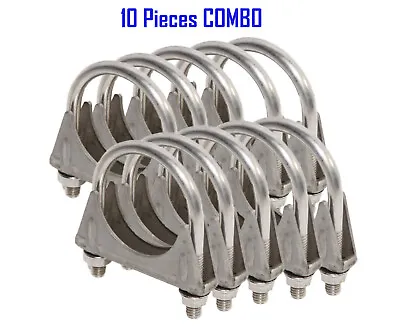 10PCS X 2.125  I.D. Universal Heavy Duty Exhaust Hanger 2 1/8  SS U Bolt Clamp • $35.99