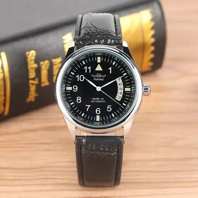 Winner Watches Men's Military Automatic Mechanical Watch Leather Band Wristwatch • $18.79