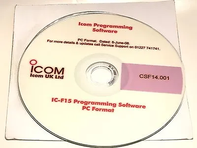 ICOM CS-F14 GENUINE PROGRAMMING SOFTWARE FOR THE IC-F15 F14 F25 F24      Fd5c34 • £16.95