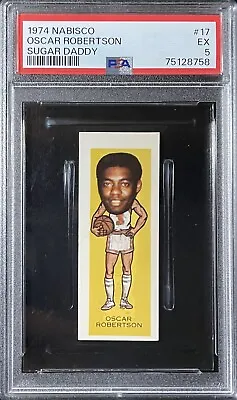1974 Nabisco SUGAR DADDY #17 OSCAR ROBERTSON Milwaukee Bucks HOF PSA 5 EX • $46.99