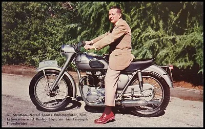 Vintage Triumph Motorcycle Factory Promo Postcard Brochure 1956 Thunderbird Nos • $15