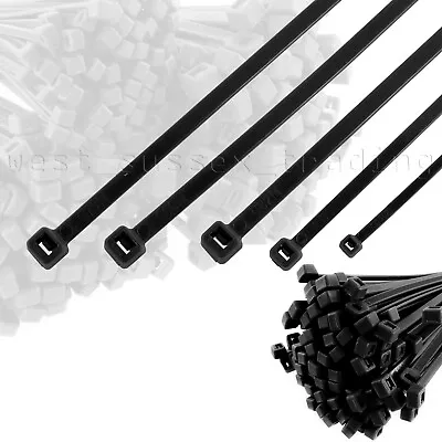 Black Cable Ties Zip Ties Wraps Heavy Duty Long Short Small Large Thick Thin • £1.79