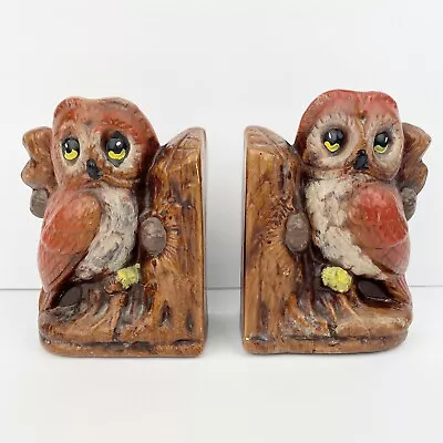 Vintage Barn Owl Bookends Ceramic Hand Painted MCM Mid Century 60s 70s Retro • $24.99