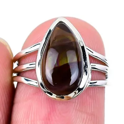 Mexican Fire Agate Ring Gemstone 925 Solid Sterling Silver Jewelry Size 5.5 • $17.99