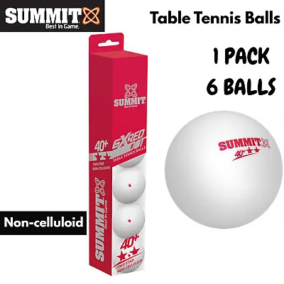 $15 • Buy 6x Table Tennis Balls 40+ Ping Pong Game Non-Celluloid - 2 Star Red Dot 