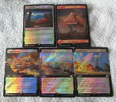 MTG: Fallout Land SURGE FOIL Full Art Borderless 5 Card Lot 1019 1031 0323 0969 • $3.98