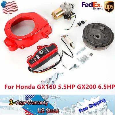 GX160 GX200 5.5HP 6.5HP Electric Start Kit Starter Motor For Honda Flywheel Set • $72