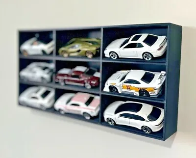 Hot Wheels 1:64 9 Car Matchbox Wall Mounted ANGLED Display Shelf Toy Storage • £18.95