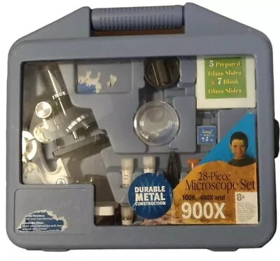 Microscope W/Carry Case Kids 900x Biological Pre-owned Science Medal 20+ Pieces • $7.98