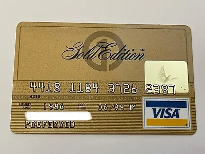 Gold Edition Visa Credit Card▪️First National Bank South Dakota▪️Expired In 1999 • $19.99