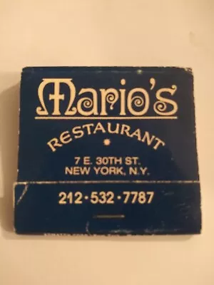 Vintage Matches From Mario's Restaurant New York City • $8.55