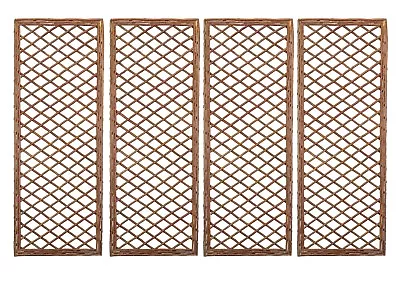 Framed Willow Trellis Garden Climbing Plant Wall Trellises Set Of 4 • £54.49