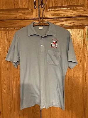 Vintage Marathon Station Uniform Shirt Medium Allerton Illinois  • $10