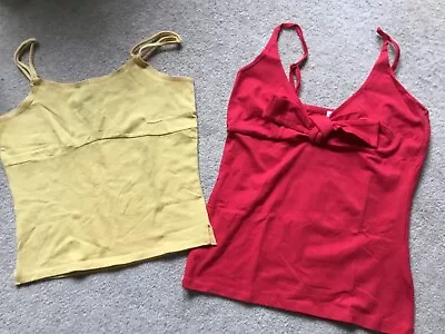 2x Red & Mustard Strappy Tops  - Abercrombie & Fitch Etc - Size 8-10uk - New • £3.95