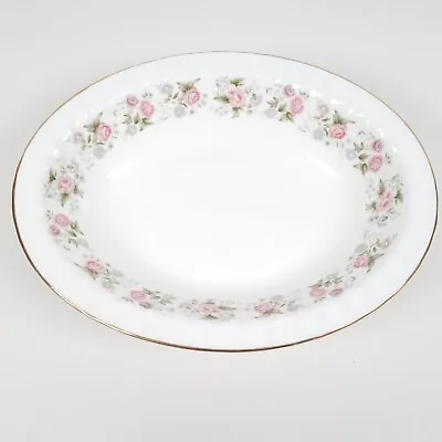 Minton Spring Bouquet Oval Vegetable Bowl Floral Bone China Serving Dinnerware • £21.56