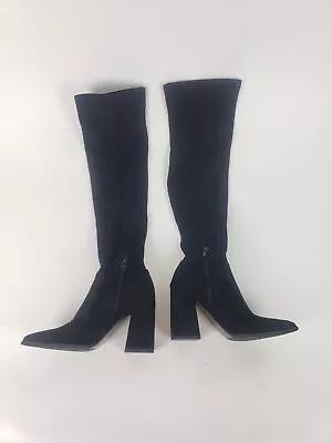 Steve Madden Tava Over The Knee Pointed Toe Sock Women Boots Size 6 Black • $37.25