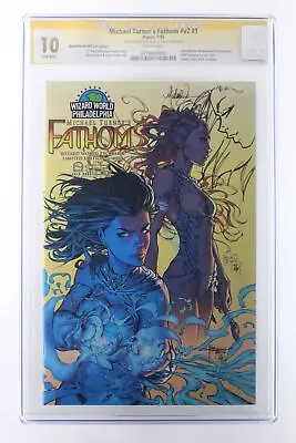 Michael Turner's Fathom #v2 #1 - 2005 CGC 10  Wizard World Phil Signed Sketch  • $4999