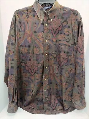 Nautica Shirt Men’s Size Medium Multicolor Long Sleeve Button Up Paisley • $19.90