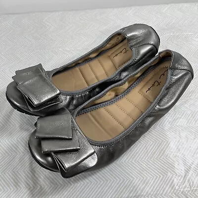 Me Too Women’s Lilyana Pewter Ballet Flats Size 7.5 M Leather • $29.95