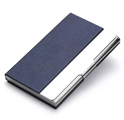 Metal PU Leather Pocket Card Holder - Slim Business ID Credit Card Case Wallet • $7.40