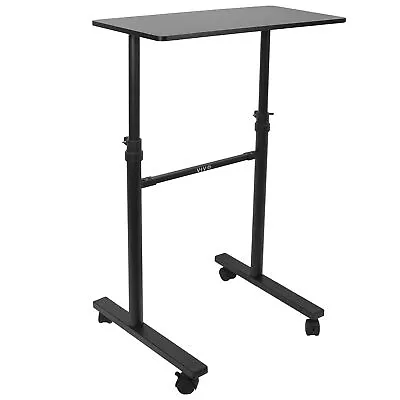 VIVO Black Height Adjustable 28  X 14  Laptop Standing Desk Exercise Bike Cart • $79.99