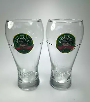 Moosehead Lager Beer Glasses Canadian 20oz Est1867 Proudly Independent 2 Cup C45 • $22.99