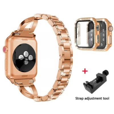$18.99 • Buy For Apple Watch Series 6 5 4 3 2 SE 7 Bling Diamond IWatch Band Wrist Strap Case