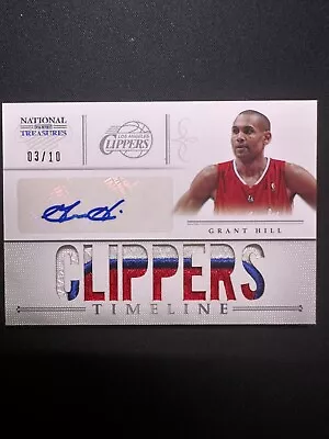 2012-13 Panini National Treasures NBA Grant Hill Auto Patch 3/10 Clippers Mint • $19.99