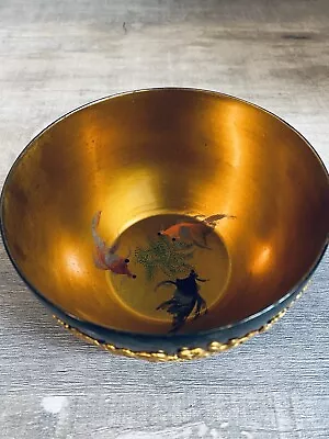 Vintage Chinese Foochow Lacquer Bowl With Hand Painted Goldfish  • $19.95