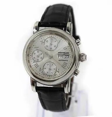 Montblanc Star Meisterstruck Chronograph 7016 38MM Silver Dial Steel Deployant • $1150