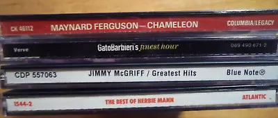 Lot Of 4 JAZZ  CDs:  HERBIE MANN JIMMY McGRIFF GATO BARBIERI MAYNARD FERGUSON • $10