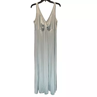 Womens Vintage Light Blue Olga Nightgown Night Gown Simple Sexy Long Tank Straps • $95