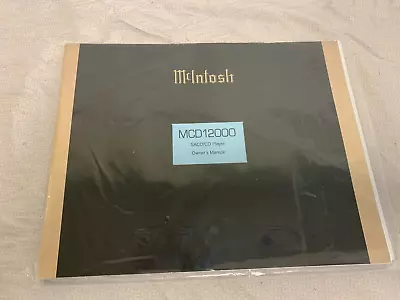 New OEM Manual For McIntosh MCD12000 2-Channel SACD/CD Player • $37.96