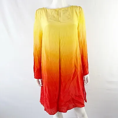 NEW Tyler McGillivary Yellow To Red Ombre Long Sleeve MIA Dress In Lava Size M • $79.98