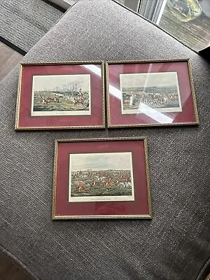Vintage Framed Trio Of Prints By H Alken • £30