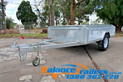 8x5 GALVANISED HEAVY DUTY BOX TRAILER WITH 500mm HIGH SIDE AND BRAKE ATM1400KG • $2850
