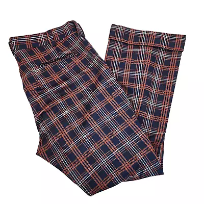 Vintage Donegal Pants Mens 36x30 Trousers Double Knit Plaid Retro Disco 60s 70s • $84.29