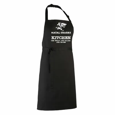 £14.95 • Buy NATAL SHARKS Rugby Chefs Kitchen / Barbeque Apron (black)